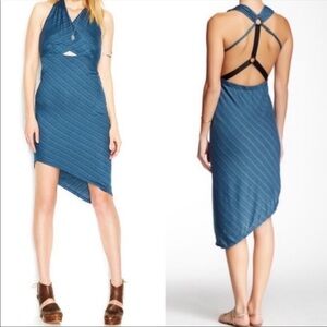 Free people blue the temptress sexy open back dress